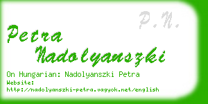 petra nadolyanszki business card